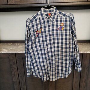 Mickey Unlimited Mickey and Donald Football Button Down